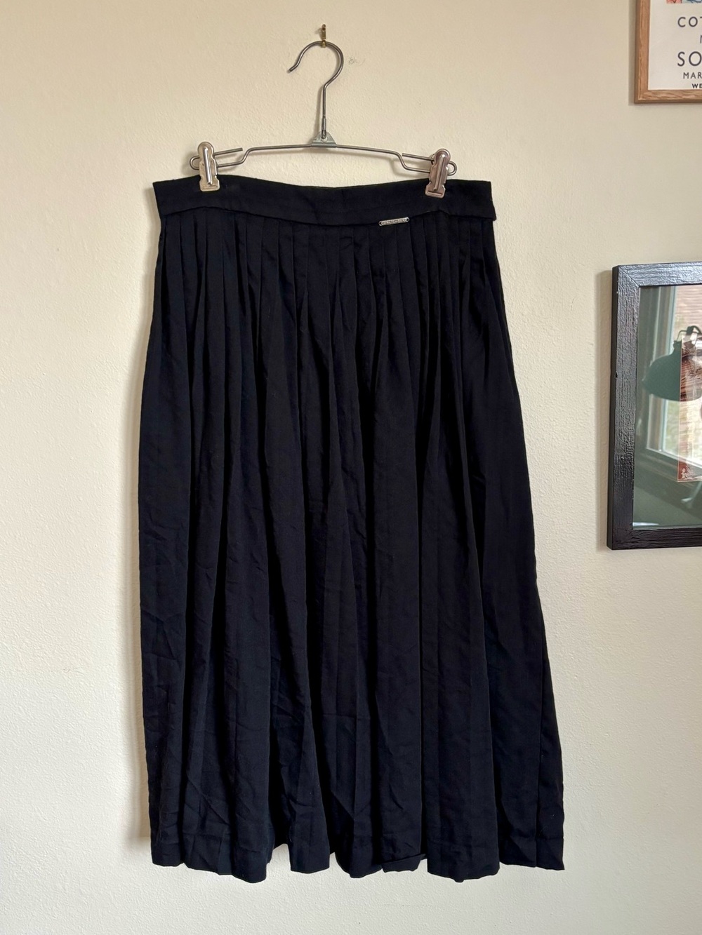 Geiger Pleated Wool Maxi Skirt